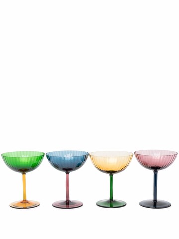 La DoubleJ - set of 4 champagne cups - unisex - glass - One Size - Blue