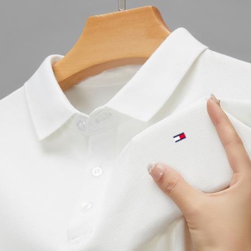 純棉短袖T恤男士夏季新款純色高檔翻領POLO衫中年爸爸裝上衣