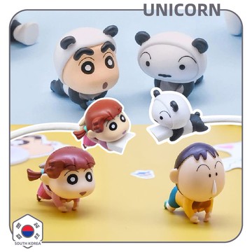 現貨-韓國正版KR 熊貓蠟筆小新&阿呆妮妮充電線套組 充電線保護套 咬咬線套 線套 數據線保護套 Unicorn