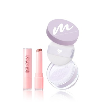 MKUP 美咖【新品上市】高水感玻璃嘟嘟唇膏+蜜粉(粉青春蜜粉/零油光蜜粉)擇一