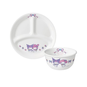 【美國康寧 CORELLE】(三麗鷗)酷洛米&美樂蒂My Melody and Kuromi-餐盤二件組B03