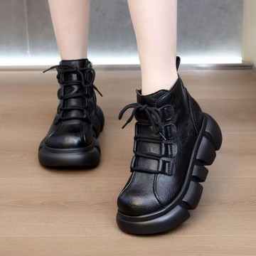 【LN】現+預 英倫厚底短筒靴(女鞋/短靴/厚底靴/靴子)