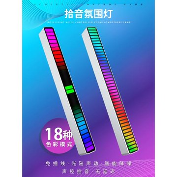 聲控RGB氛圍燈拾音電競桌面電腦音頻車載音樂網紅音響氣氛節奏燈