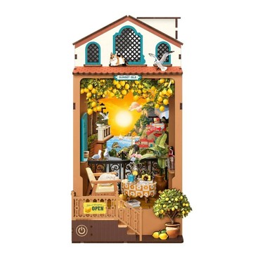 Rolife 若來 日落海岸書立 DIY小屋微縮拼裝手工積木立體拼圖 生日禮物  TGB18