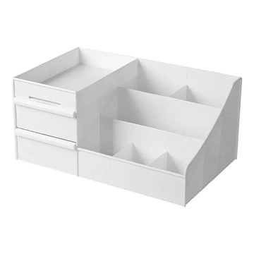 iRoom 優倍適 大容量抽屜式桌面化妝品文具收納盒  1個  28.5 x 17.5 x 12.5cm  白色