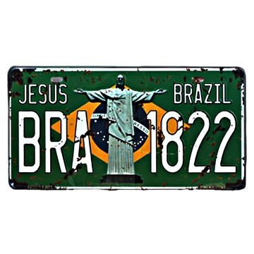 OPUS LOFT 純真年代 仿舊鐵皮車牌 TP-085 里約救世基督  31 x 15cm