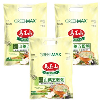 馬玉山 山藥五穀粥  全素食  富含膳食纖維和鈣質  香濃鹹口味  無防腐劑和人工香料  350g  3袋