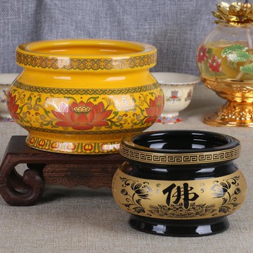 陶瓷香爐佛堂佛具香插供佛香薰爐佛教用品檀香線香香爐4-8寸包郵