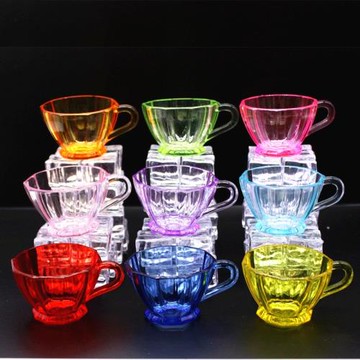 透明亞克力水晶小茶杯子過家家游戲餐具道具擺件場景飾品擺設