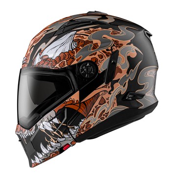 【可全罩可半罩】ZEUS ZS-613H AJ48 獸 消光黑咖啡 複合式安全帽【附面甲，拆卸變開放式、安裝變全罩】