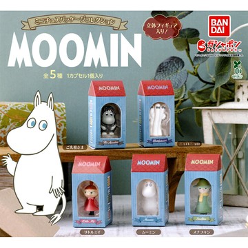 【日本正版】全套5款 嚕嚕米 包裝盒公仔 扭蛋 轉蛋 祖先 溜溜們 小不點 阿金 MOOMIN BANDAI 萬代 - 935336