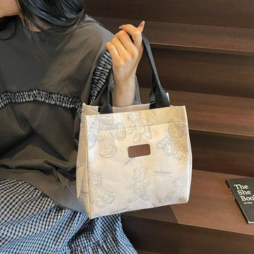 女生包包新款高顏值簡約手提包女學生大容量百搭上班族外出飯盒媽咪便當包斜背包 側背包女 韓國小眾包包 出國包包 托特包