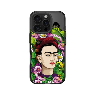 iPhone 16 Pro Clear 酷墨灰 - Frida Kahlo - 卡蘿與猴子