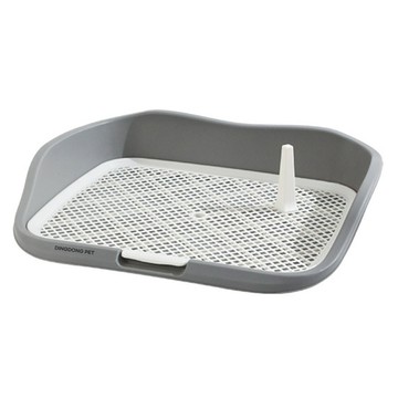 Dingdong Pet 男犬用大型附立柱圍欄式便盆 深灰色  1個  大號(55 x 46 x 10.5 公分)