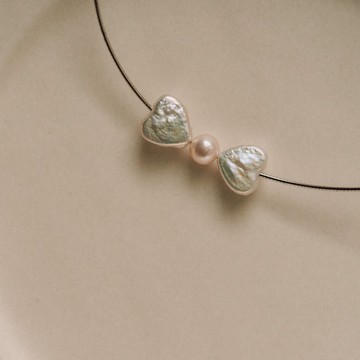 Lilly_Keshi珍珠蝴蝶結項鍊