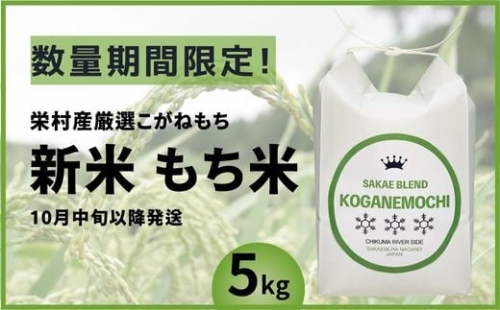 もち米 新米(令和5年産)　栄村産こがねもち　5kg 予約受付始めます！