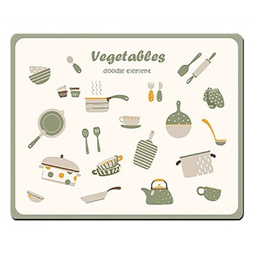 ANTIAN 矽膠泥廚房瀝水墊  1個  瓊廚印象 綠色