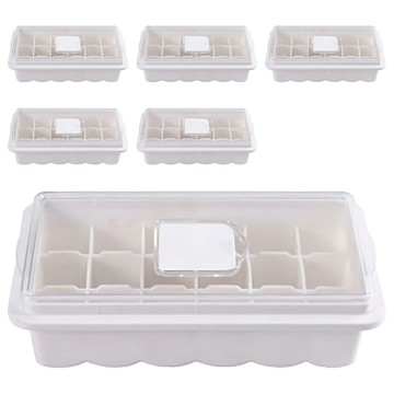 NAKAYA 最新制冰盒 付蓋冰格  外盒(24.6 x 11.3 x 3.4 cm) 單格冰塊(6 x 3.5 x 6cm)  白色  1組