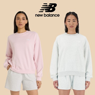 【New Balance】 NB 棉質長袖上衣_女性_淺灰/粉色_WT41508AHH/WT41508RSG