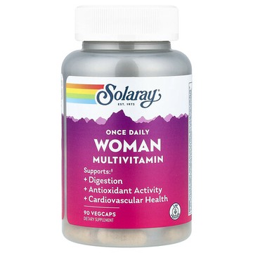 Solaray, 每日一次，女性多維生素，90粒素食帽