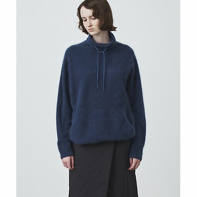 注目ブランド ATON エイトン 新品未使用 ネイビー 綿麻混ドルマン