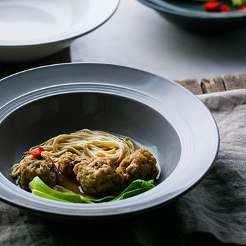 朵頤fie北歐風創意陶瓷草帽盤西餐意面盤沙拉盤湯盤菜盤家用餐具1入