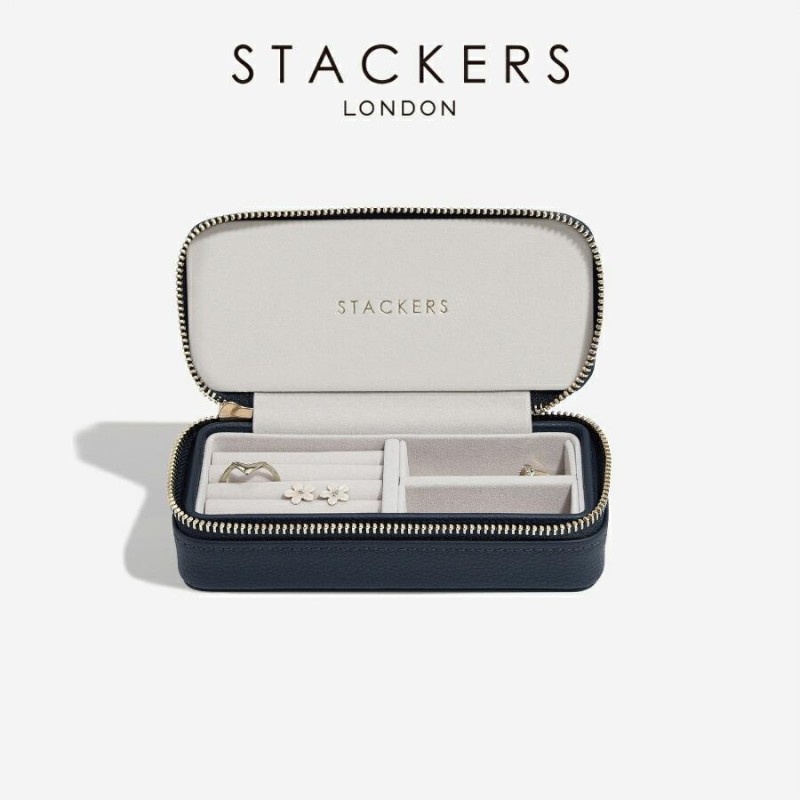 STACKERS】トラベル ジュエリーボックス M ネイビーペブル Travel M