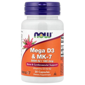 NOW Foods, Mega D3 和 MK-7，30 粒膠囊