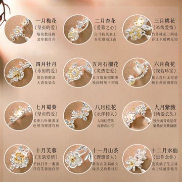 抖音直播新款十二月花神手鏈古風新中式手鐲女輕奢手串情人節禮物