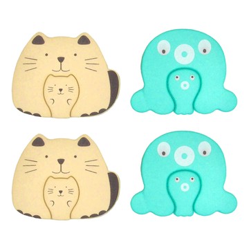 OMORY 趣味動物安全防護門擋 章魚 + 貓咪 4個  1組