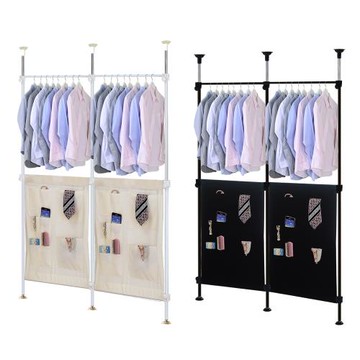 巴塞隆納─120頂天立地伸縮衣架置物架(附收納袋)