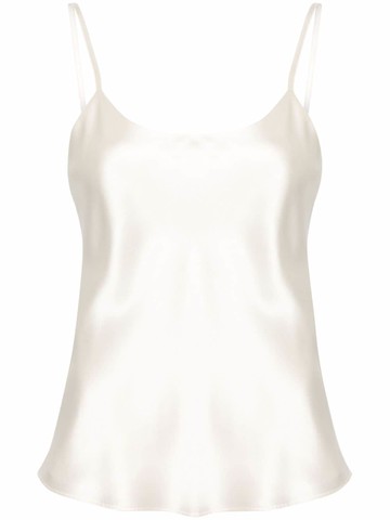 Max Mara - scoop-neck silk top - women - Silk/Acetate/Silk/Polyamide - 48 - Neutrals