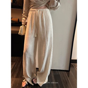 superniniyy復古氛圍壓皺休閑褲