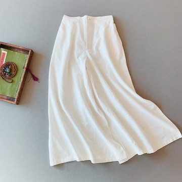 中國風復古文藝范提花棉麻闊腿褲女春秋寬松中式茶服直筒褲瑜伽褲