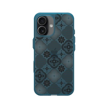 iPhone 17 Clear (相機按鈕) 夜幕藍 - 老屋顏 Old House Face - 壓花玻璃-黑色海棠