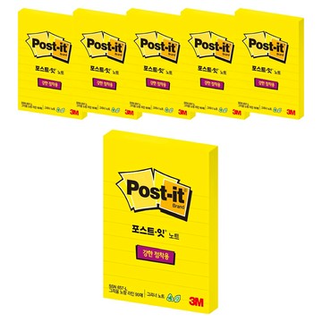 3M Post-it 利貼 狠黏橫格便條紙 657  黃色  6個  90張