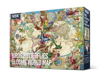 VOX - BIRDS BUTTERFLIES BLOOMS WORLD MAP 1000片拼圖 VE1000-189