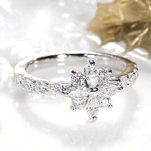Pt900 ダイヤモンド フラワー リング 0 8ct 通販 Lineポイント最大5 0 Get Lineショッピング