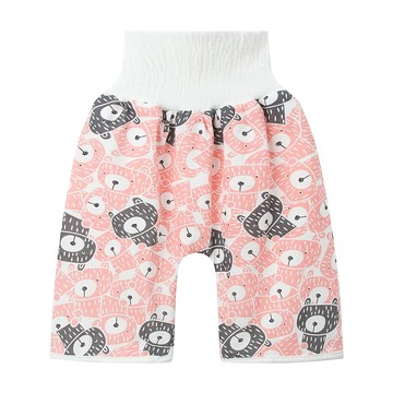 日本 竹纖維隔尿褲 純棉印花布 TPU防水層  L  粉熊  1件