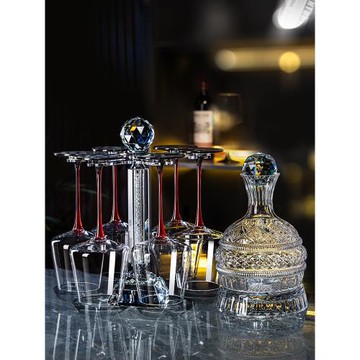 紅酒杯套裝家用高級感擺件高腳杯輕奢高檔葡萄酒杯紅酒酒具三件套