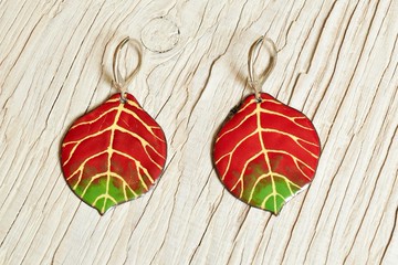 Jewelry, Leaf, Earrings, Enamel, Leaf Earrings, Autumn Alder Leaf, Fall, Autumn Leaves, Autumn Earrings, Leaf Earrings, Alder Leaf Earrings, Alder Jewelry, Leaf Jewelry
