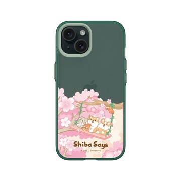 iPhone 15 Clear 憂墨綠 - 柴語錄 Shiba Says - 櫻花鞦韆