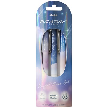 Pentel 按壓式輕滑鋼珠筆(0.5藍芯)-3入組