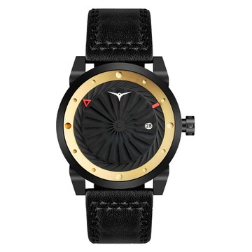 ZINVO 刀鋒戰士渦輪機械腕錶-黑X金