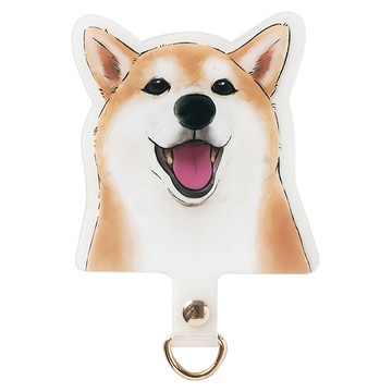 ekax 果凍造型手機掛繩夾片 7x6.5 ±1cm  傻笑柴 白色  1個