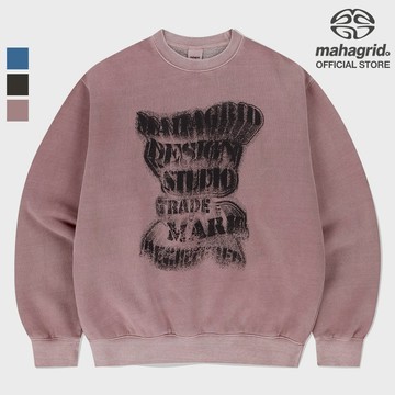 [MAHAGRID] Grunge Slogan 顏料衛衣_Unisex_Korean style_ 抓絨設計