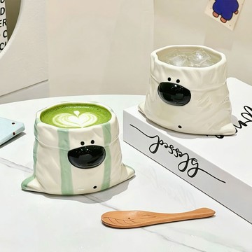 可愛新品🐶ins風創意 布袋小狗陶瓷馬克杯☁️可愛布袋狗狗咖啡杯 高顏值 可愛小狗杯子造型 家用 辦公室用 互換禮物
