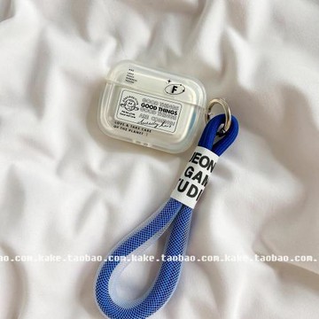 潮牌標簽適用airpodspro3保護套蘋果藍牙耳機套2代透明3代硅膠pro軟殼airpods4代pro第二代全包防摔軟殼男款