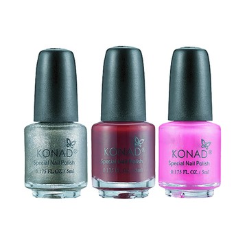 Konad專用小彩繪漆組合組合5(珍珠銅+酒紅+粉紅色)