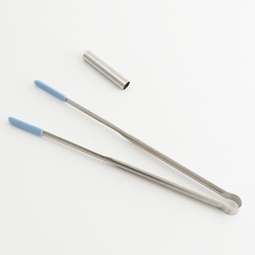 LINOX316不鏽鋼矽膠食物夾-21cm-藍色-6支